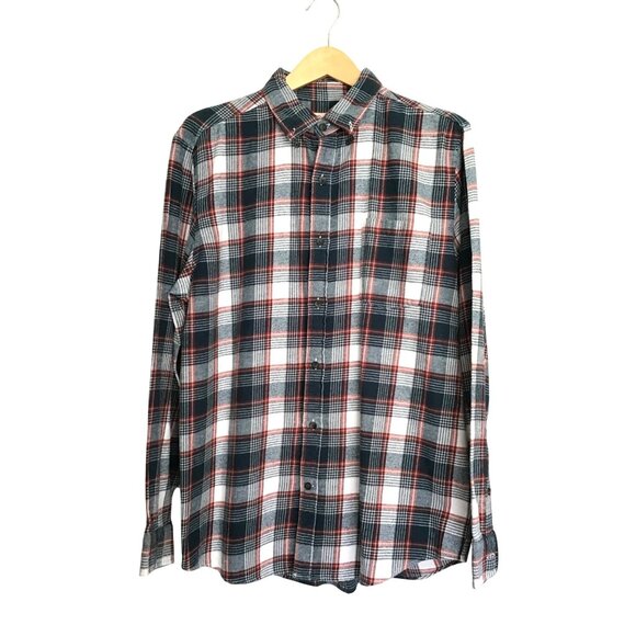 ST. JOHN'S BAY - MEN CHECKED 100% COTTON FLANNEL SHIRT SIZE LARGE - Picture 1 of 6